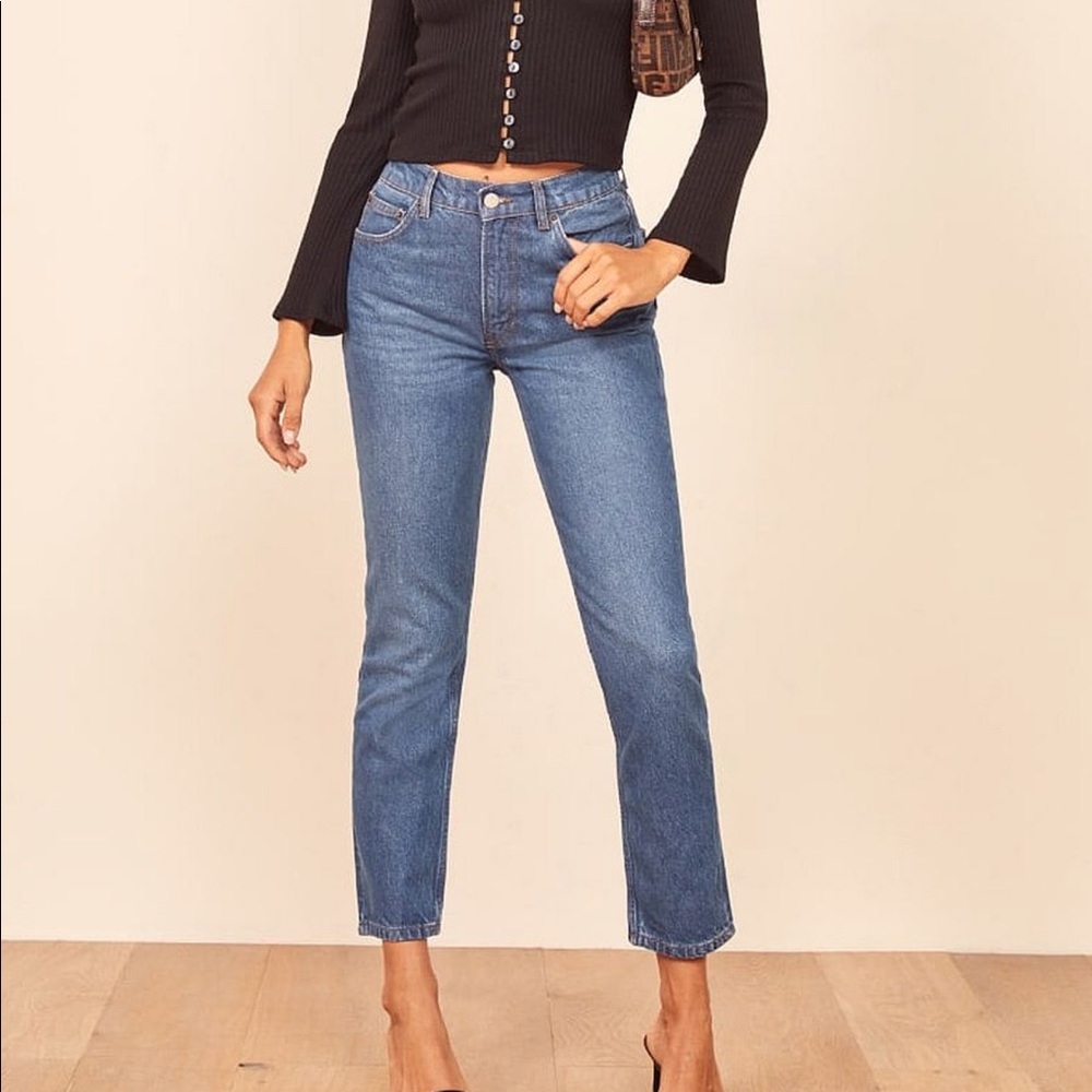 Reformation Julia Crop High Cigarette Jeans